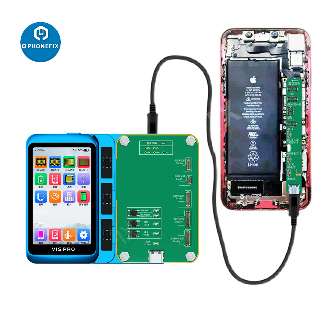 

JC V1S Pro Battery Diagnostic Module for iPhone 6 7 8P X XSMAX 11 12 Pro Max Battery Life/Health/Capacity /Cycle Times Reset