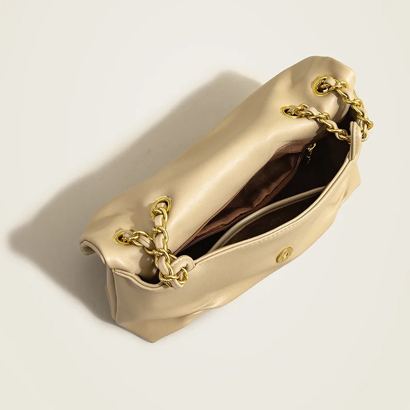 2023 Minimalist Soft Leather Young Ladies Black Solid Cross Body Bags Women Vintage Khaki Crossbody Purse Leather Shoulder Bags