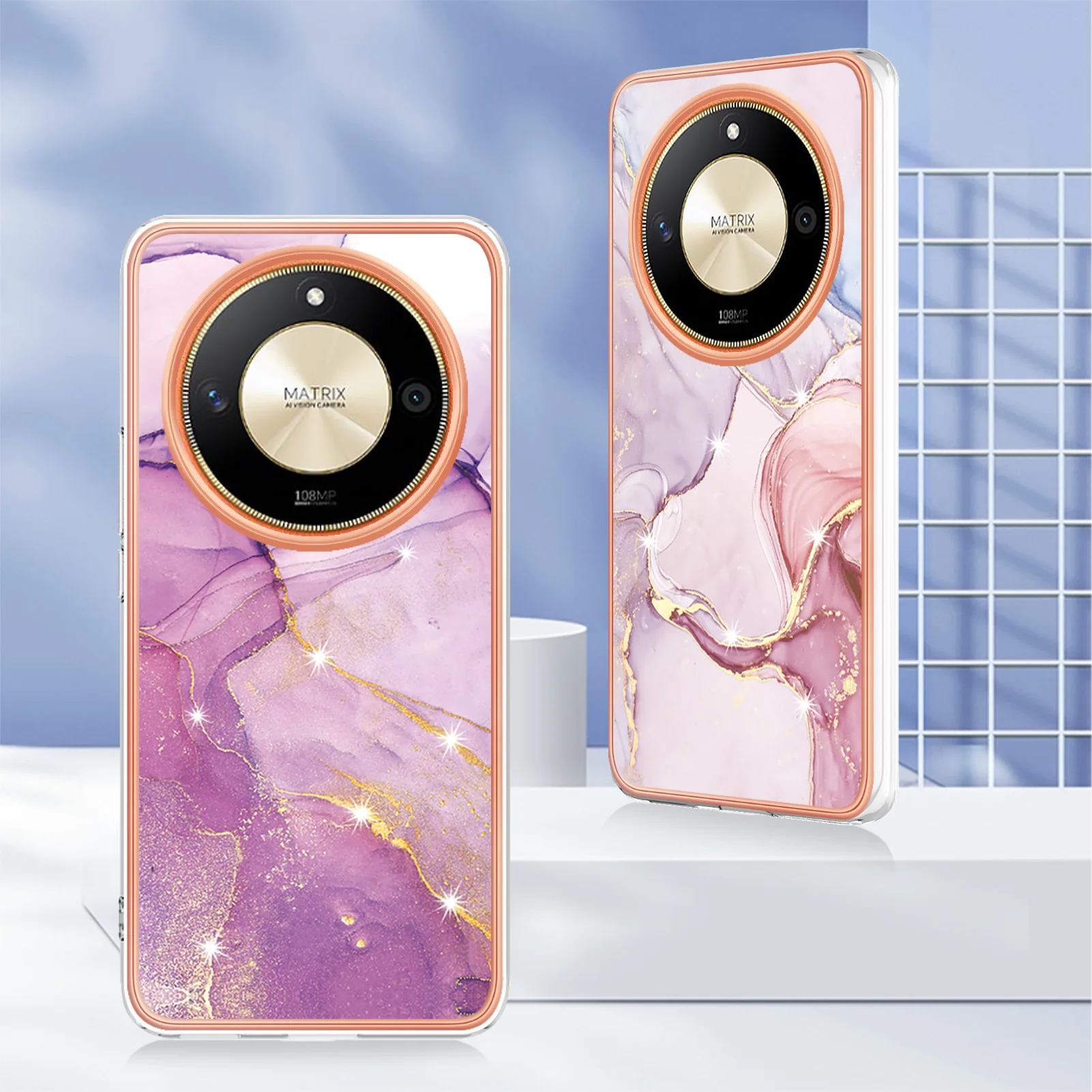 Чехол для Huawei Honor X9b X 9b с покрытием Galaxy мраморный мягкий силиконовый защитный