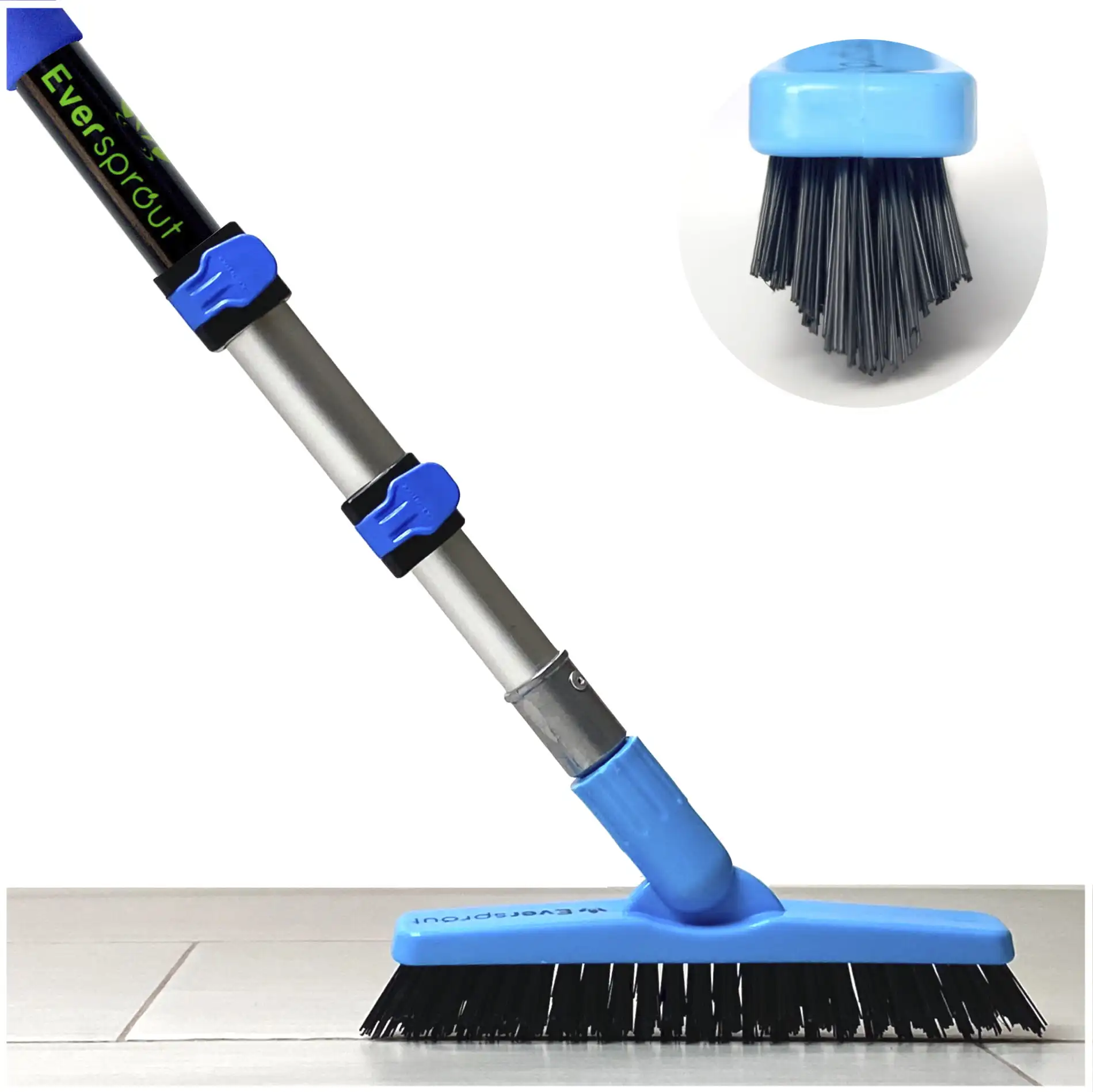 

5-to-12 Foot Grout Brush Scrubber Pro w/ Long Handle Pole