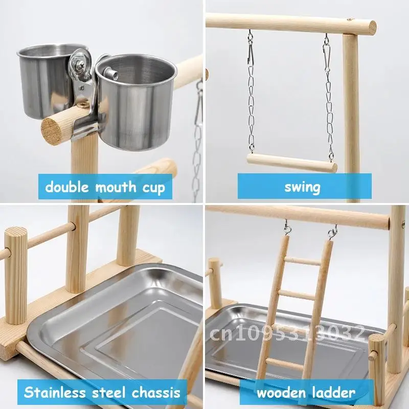 Подставки для игр с попугаем и деревянным подносом игрушек качели птиц чашка