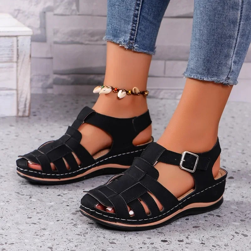 Женская обувь 2024 женские сандалии с закрытым носком уличные повседневные туфли