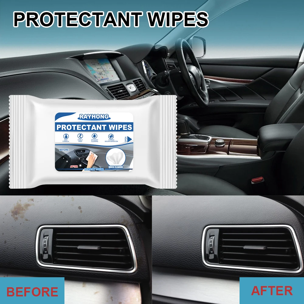 

10 шт./упаковка, влажные салфетки для очистки салона автомобиля