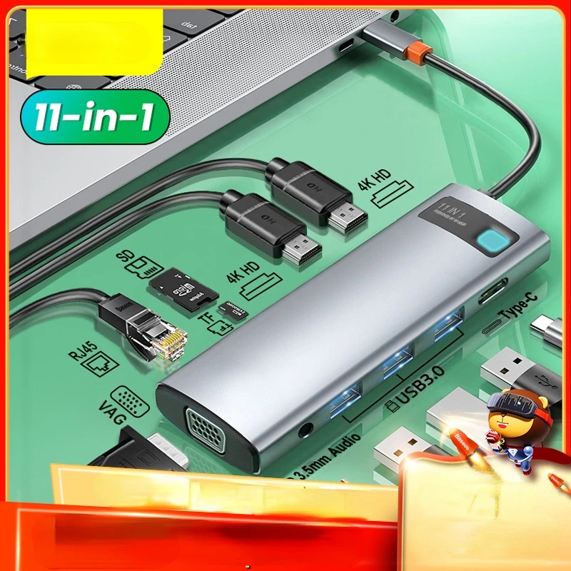 

Xiaomi sub-brand HUB USB type-c vers HDMI, lecteur SD RJ45 PD 100 W, chargeur USB 3.0 pour MacBook Pro, station d'accueil, dock