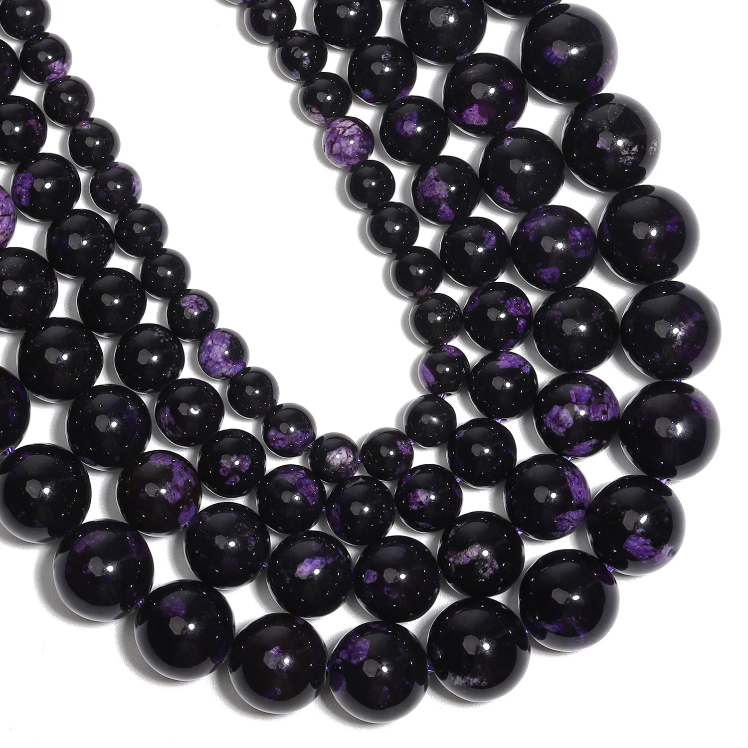 Натуральный камень San Sheng 6/8/10/12 мм фиолетовые бусины круглые свободные