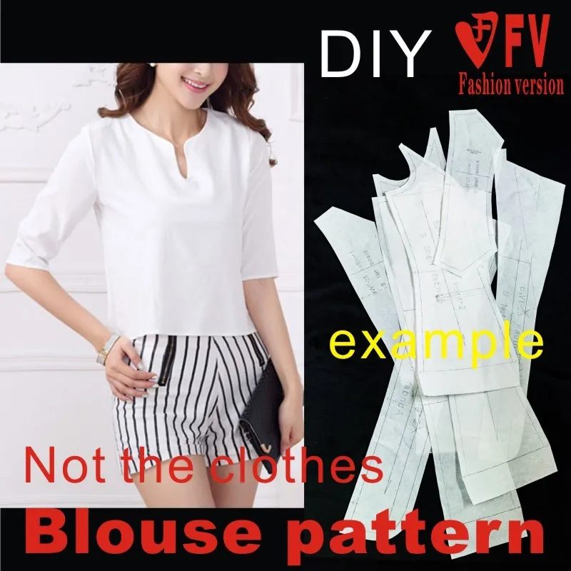 

Женская маленькая рубашка без воротника с рукавом до локтя, разрезанный рисунок, дизайн одежды 1:1, модель BCY-62