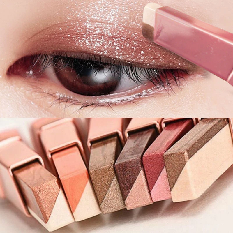 

2 In 1 Double Color Glitter Eye Shadow Stick Waterproof Gradient Stereo Eyeshadow Palette Bicolor Shimmer Beauty Makeup Tools