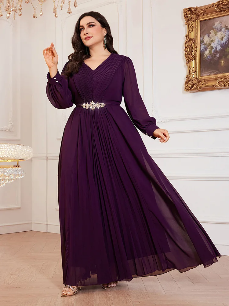 Шифоновый кафтан больших размеров женское мусульманское платье макси Дубай Абая