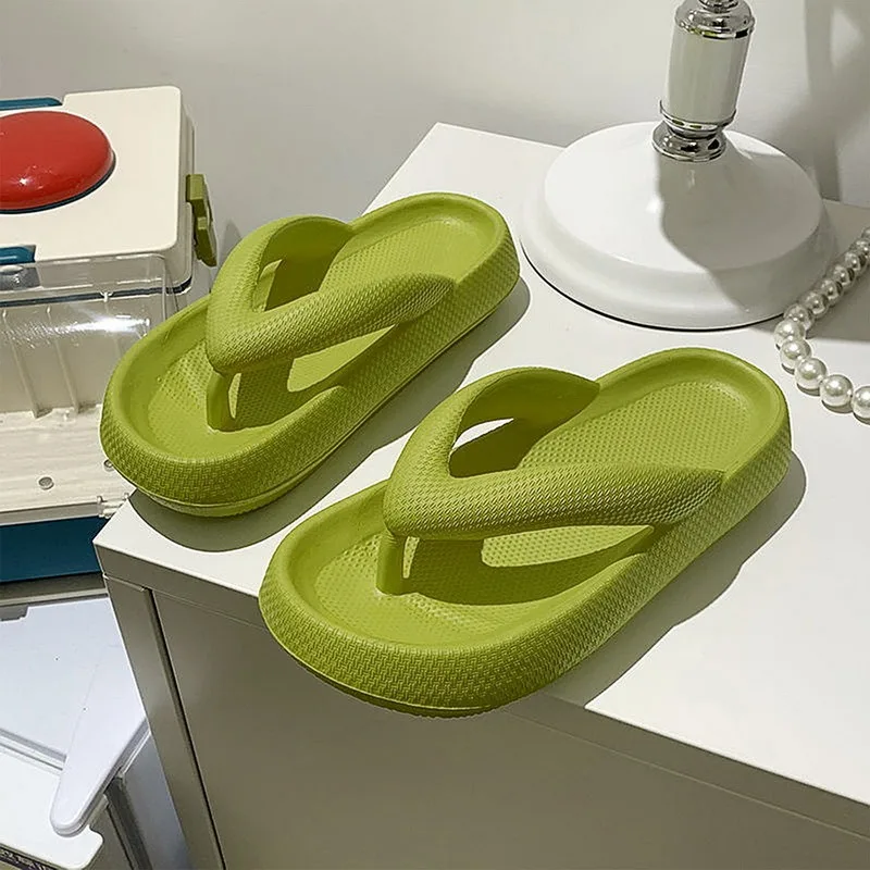 2022 Thick Soled Woven Designer New 4.5cm Flip Flops Cloud Slippers EVA Soft Sandals Women Shoes Home Shoe Non-Slip Beach Slides