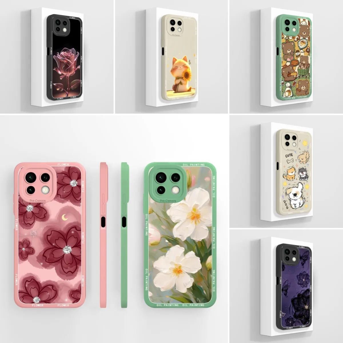 Фото Совместим с Xiaomi Mi 11 Lite 5G NE, чехол с ярким цветочным узором, супер противоударный силиконовый мягкий чехол для Xiaomi Mi11 11Lite Capas №1