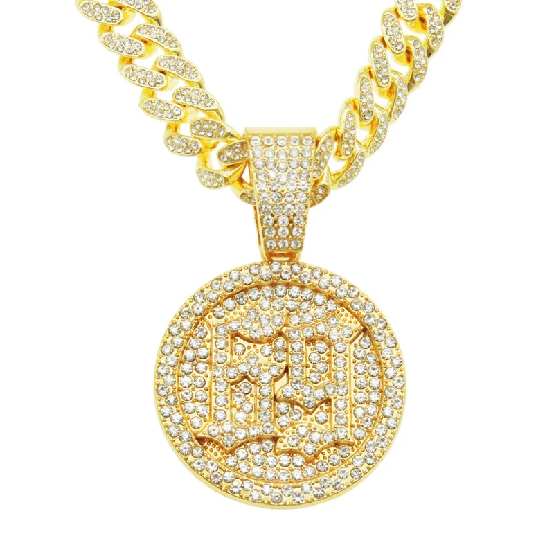 

Hip Hop Punk Bling Iced Out Full Rhinestones Cuban Chain Gold Silver Color Number 69 Necklace for Men Women Rapper Jewelry