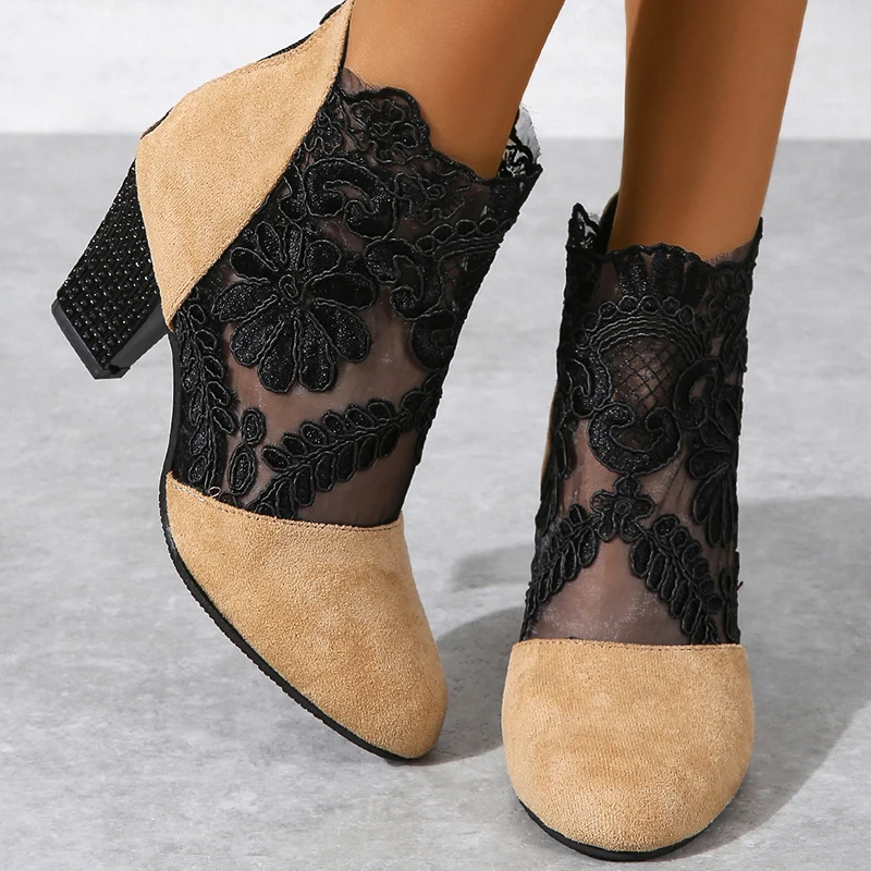 

Женские ботинки челси, Зимние ботильоны на высоком каблуке, новинка 2022, брендовые модные замшевые массивные сексуальные туфли-лодочки, женс...