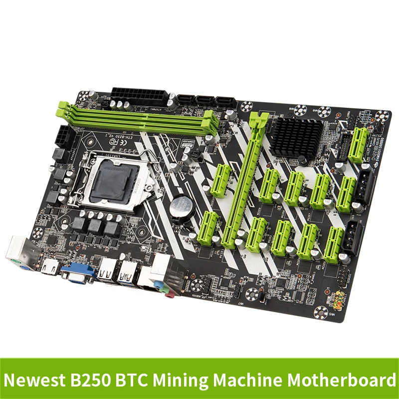 

TISHRIC новейшая материнская плата B250 BTC для майнинга 12 PCI-E X16 PCIE к USB3.0, графическая карта LGA 1151, поддержка DDR4 RAM