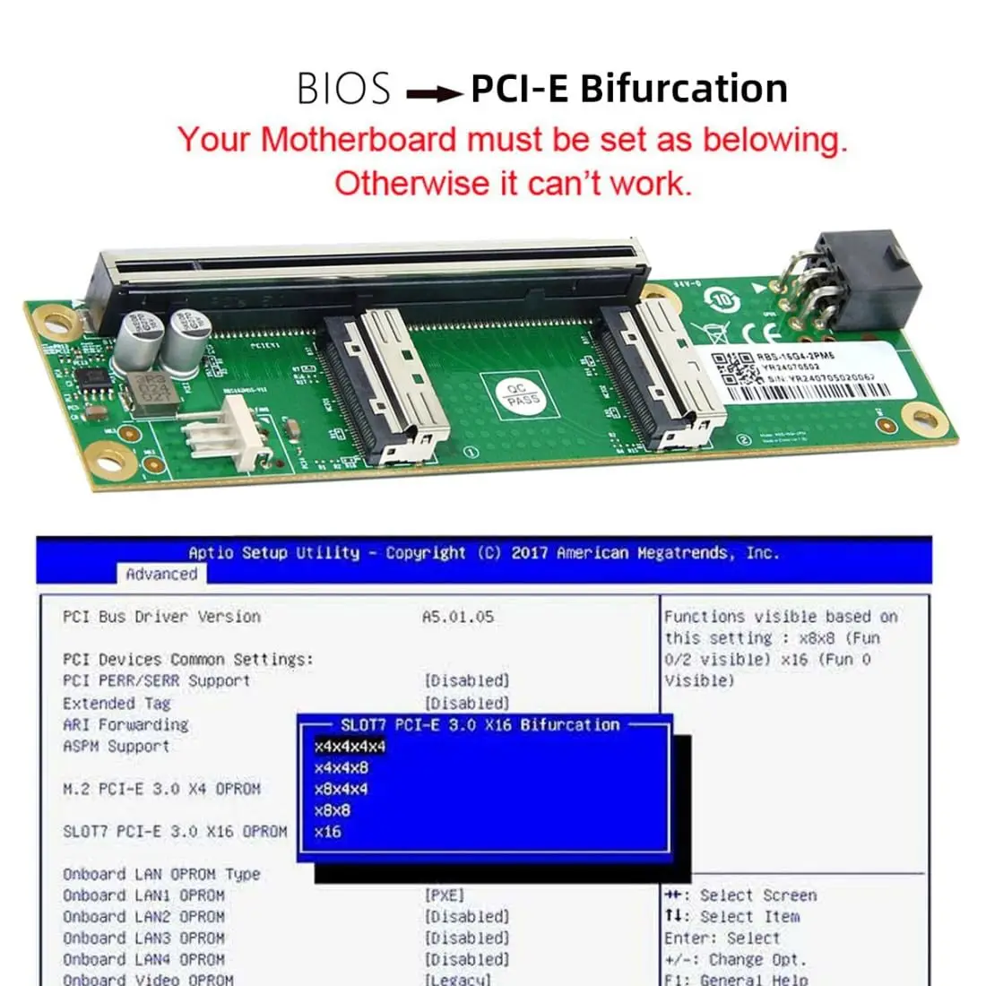 Фото Новый адаптер PCIe 5.0 2025 года: база X16 MCIO 8i Female NVMe + двухпортовый внешний графический адаптер PCIe 5 для док-станции и расширения GPU №3