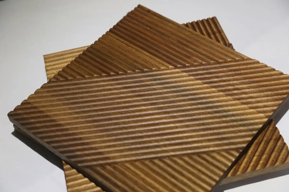 

Interior 3D Flute Luxurious Wooden Slat Cladding Ornament Materials Decorative Wall Panel for Hotel