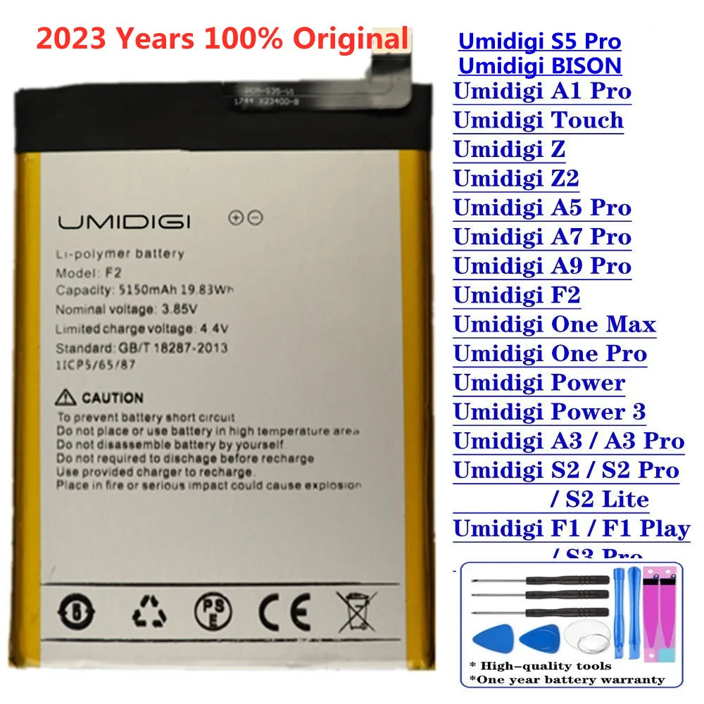 New Original Battery For UMI Umidigi F1 Play F2 A9 A7 A5 A3 / A1 Pro Z2 Z Touch One Max Pro Power 3 S2 Pro Lite S3 S5 Pro BISON