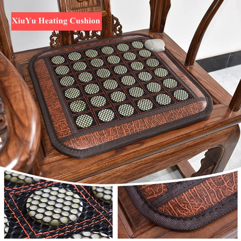 

Natural Therapy Healing Jade Germanium Tourmaline Stones Infrared Heating Mat Jade Stone Massage Heating Cushion/Pad 45*45CM