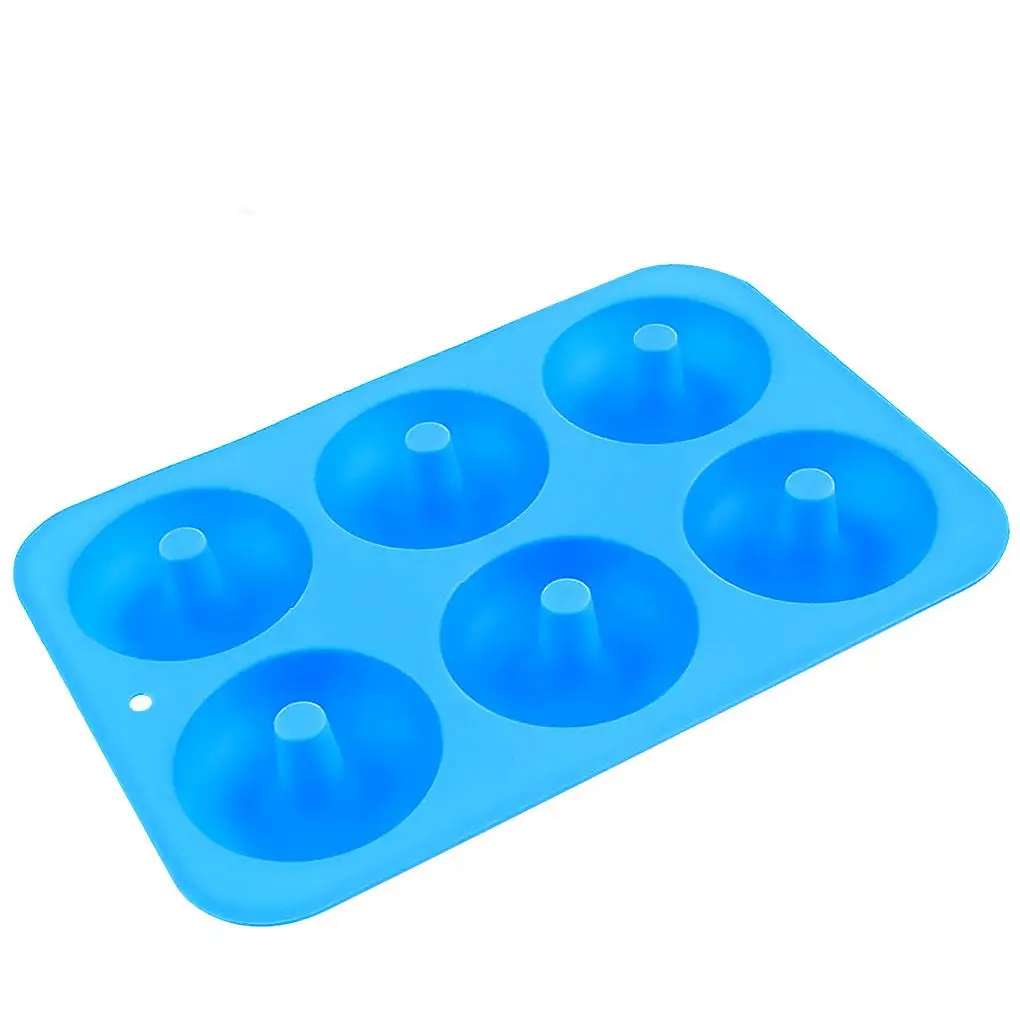 

6 Cavity Donut Mold Silicone Non-stick Baking Tray Heat-resistant Reusable Folded Donuts Maker Colorful Soft Dessert Making Tool