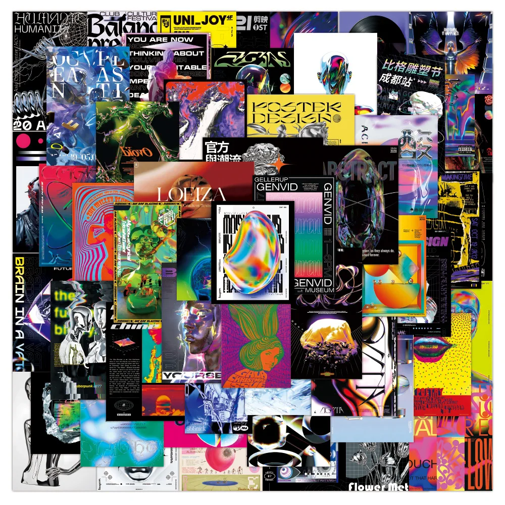 

10/30/60PCS Harajuku Acid Graphic Graffiti Stickers DIY Car Guitar Motorcycle Luggage Suitcase Classic Toy Cool Sticker Gift