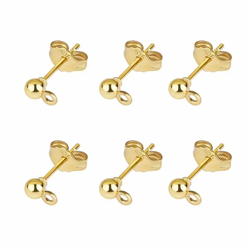 Основа для сережек-гвоздиков с серебряным покрытием, 20 шт | AliExpress
