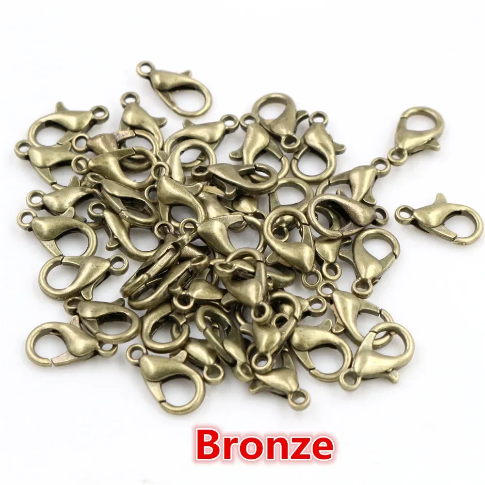 9 Colors Plated Fashion Jewelry Findings,Alloy Lobster Clasp Hooks for Necklace&Bracelet Chain DIY
