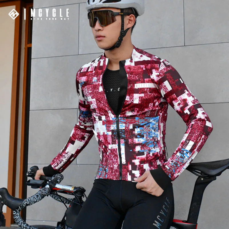 Фото Зимняя Теплая Флисовая спортивная одежда Mcycle, велосипедная одежда, флисовые куртки для велоспорта, теплые мужские велосипедные Джерси с длинным рукавом №5