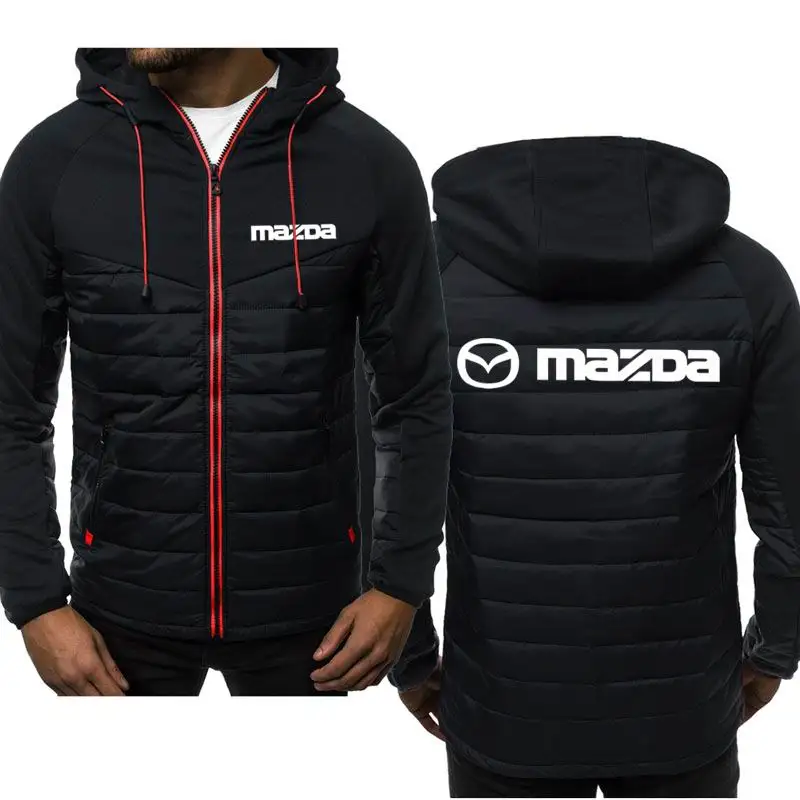 

2022 neue frühling und herbst langarm farbe zipper mit kapuze herren jacke, MAZDA auto logo druck