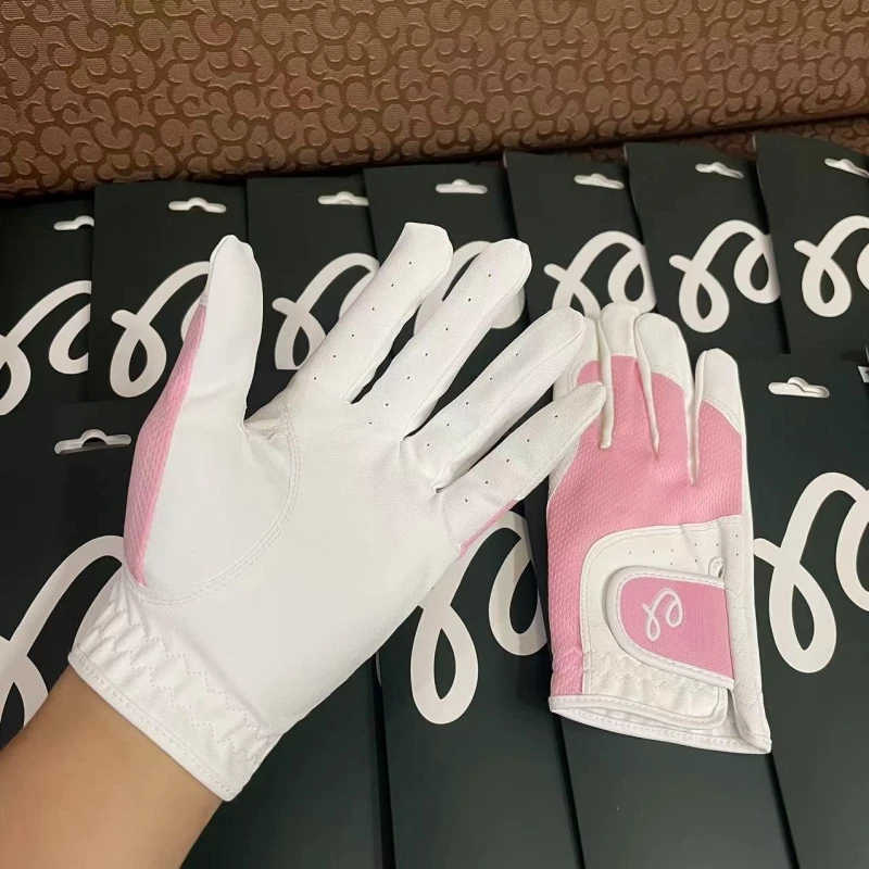 [Korea] M Golf Gloves Women's Leather Wear-resistant Sports Comfortable Fashion Golf Ball Gloves Non-slip Breathable# M01