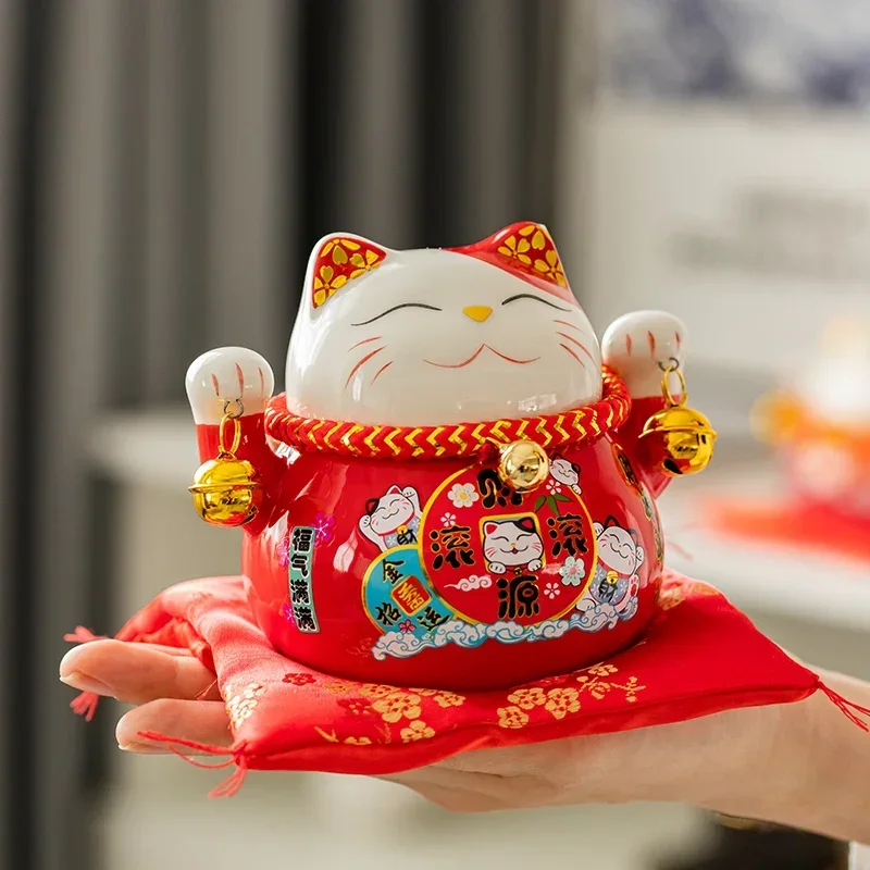 4 5-дюймовая керамическая копилка Maneki Neko Lucky Cat цветная для кошек украшение дома