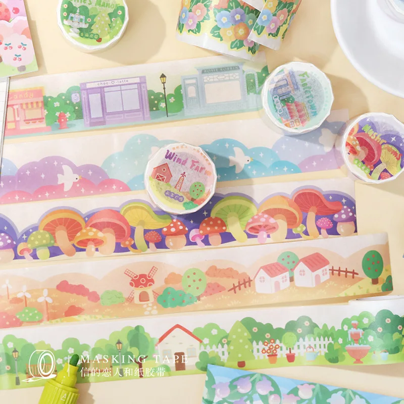 

8PCS/LOT Colorful World Lovely Cartoon Design High Quality Washi Tapes Set 30mm*3m DIY Decoration Supplies Free Shipping