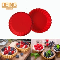 3pcs silicone tart molds mini quiche non stick round fluted flan pan with loose bases cake mold tools molds silicone pizza pan