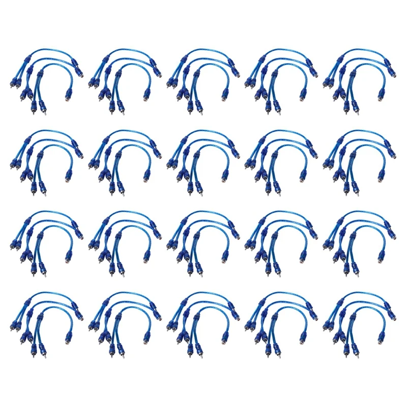 

60 Pcs Audio Connection For 1 RCA Female To 2 RCA Male Adapter Splitter Cable