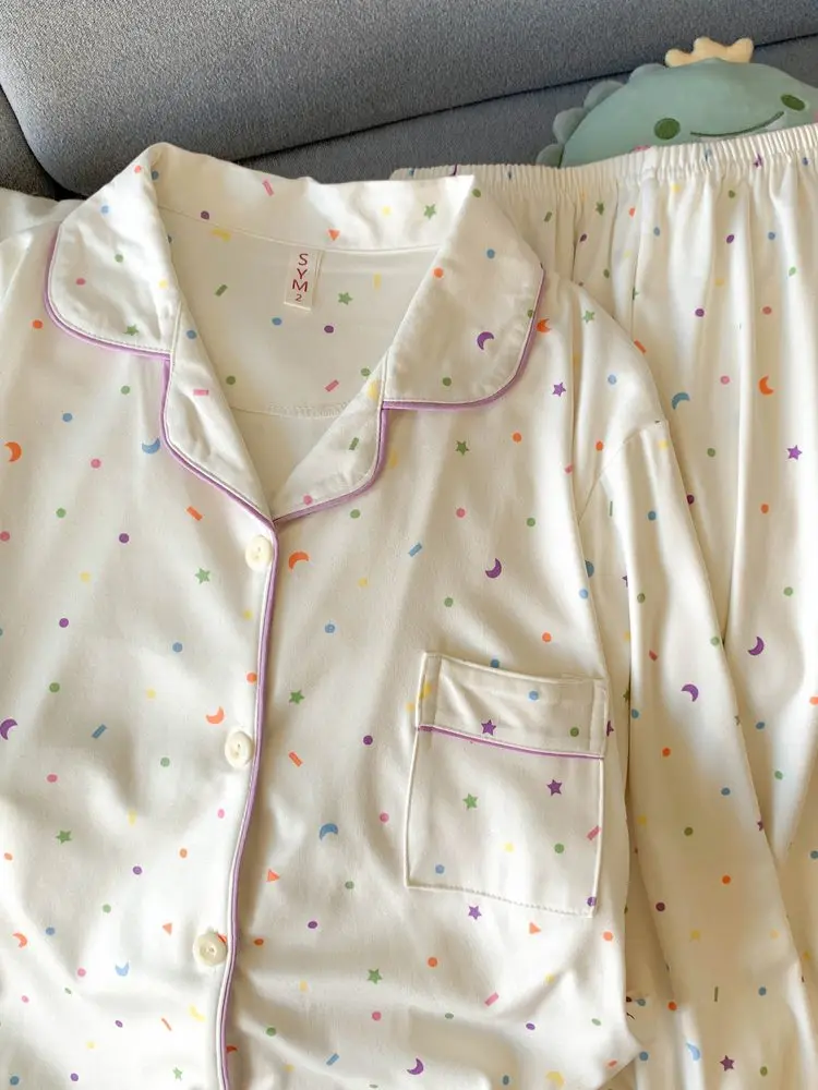 Sweet Plus size Pajamas Women Autumn and Winter Double-sided Sanding Dralon Girl Warm Homewear Two-piece Suit Can Be Worn out...