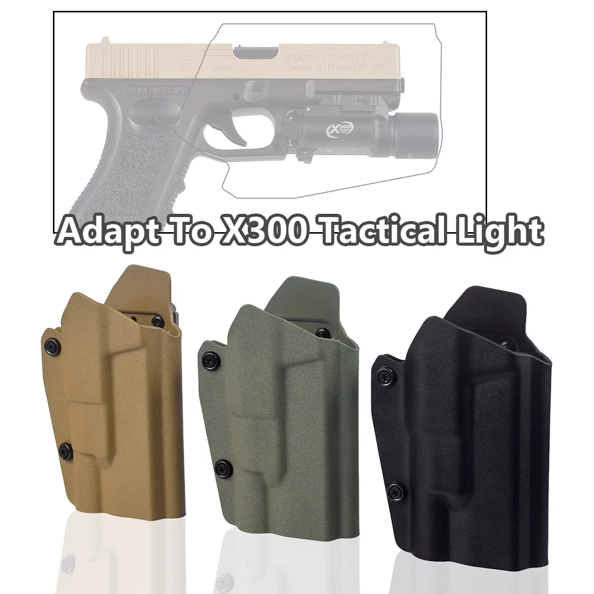 Тактическая кобура Kydex с ремнем для Glock 17 19 19X 45