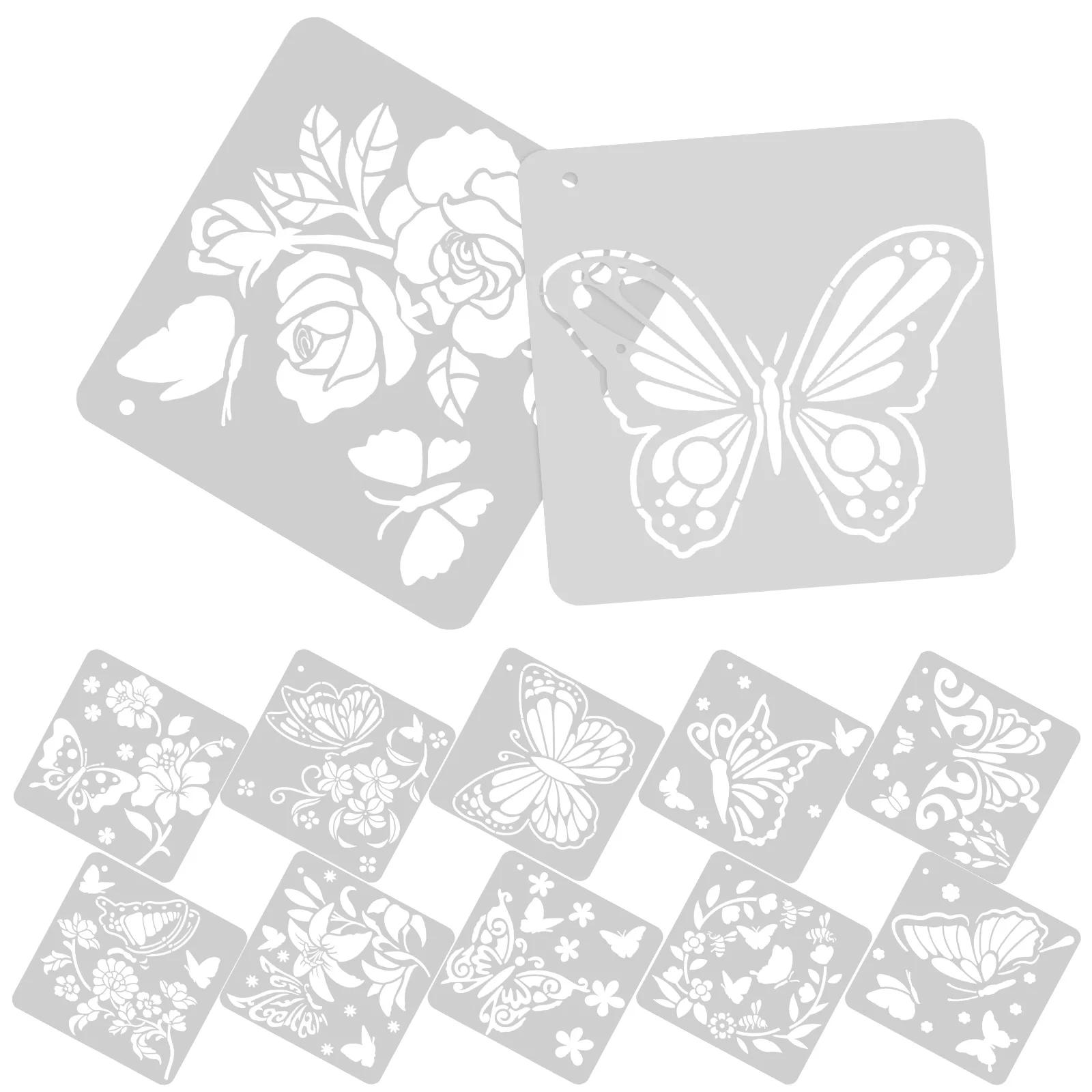 

12 Sheets Reusable Stencils Plastic Craft Stencil Butterfly Stencil Butterfly Draw Template