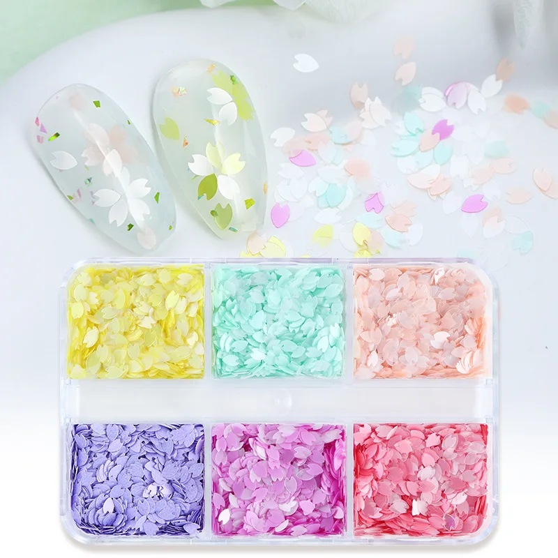 

Sakura Flower Petals Nail Art Sequins Set Glitter Manicure Cherry Blossoms Jewelry Paillettes or DIY Filling Making Crafts Parts