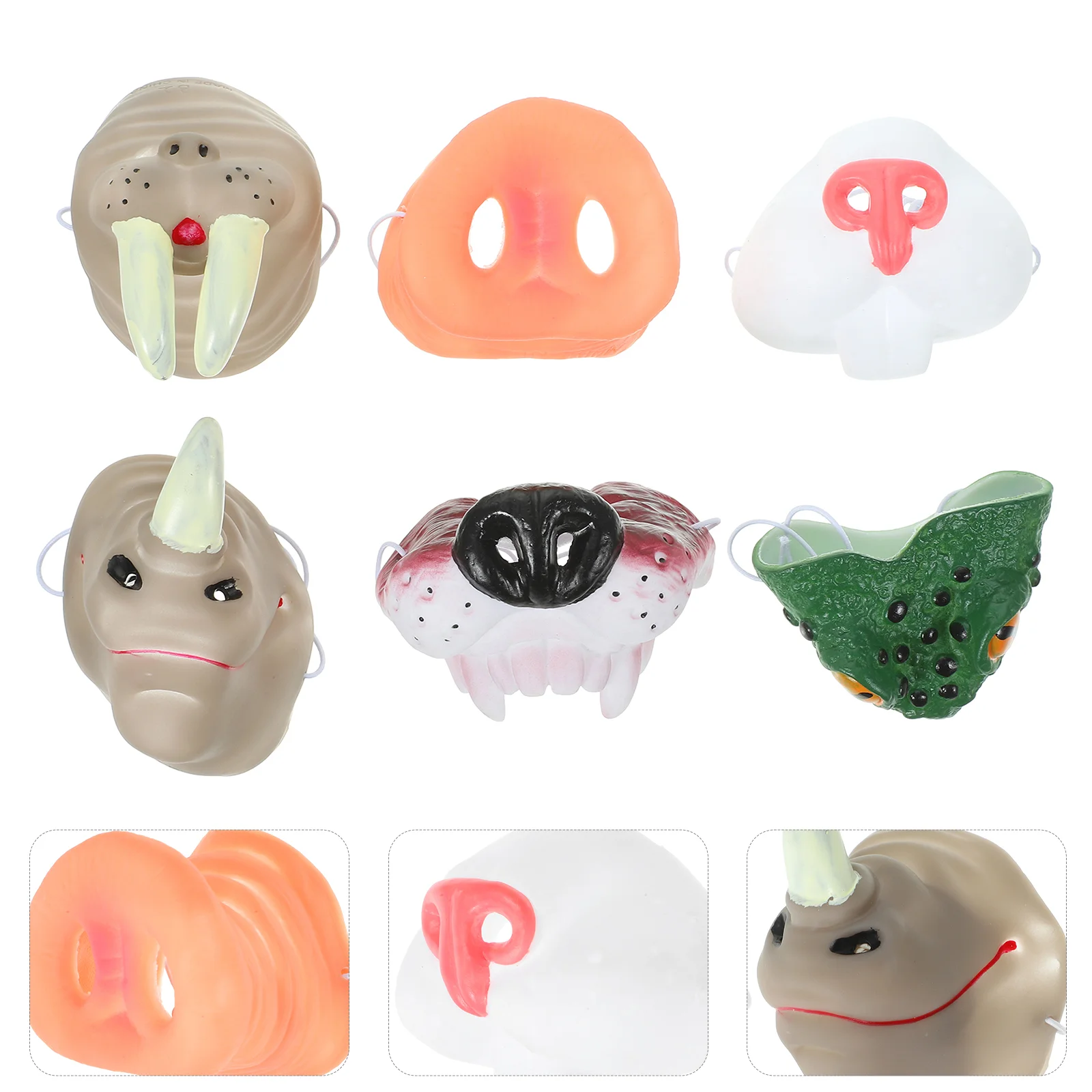

1 Set of Novelty Simulated Animal Nose Mask Vinyl Made Animal Fake Nose Prop Cosplay Accessories