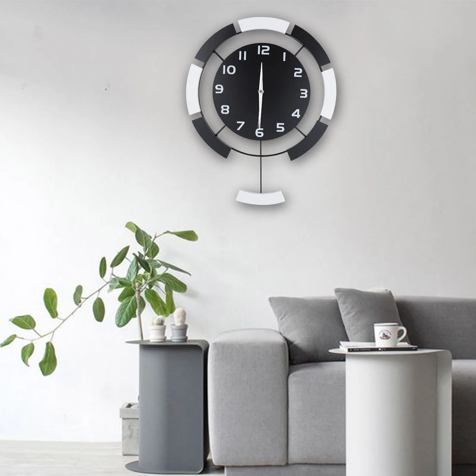 

Swing Wall Clock Quartz Silent Modern Minimalist Design Pendulum Hanging Clocks Nordic Wall Clock Large Round Digital Hanging