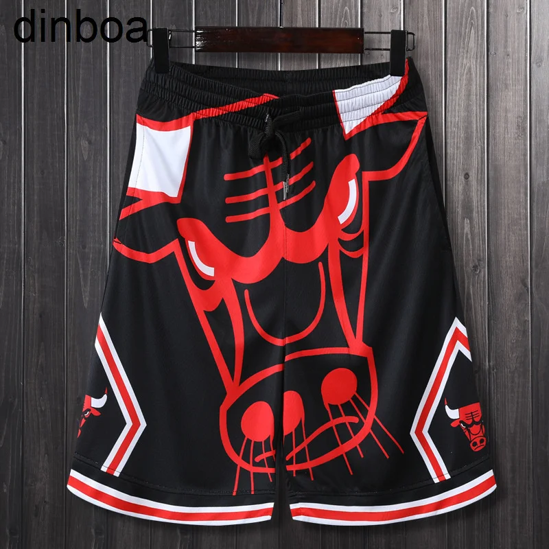 

Dinboa-new Vintage Street Basketball Pants Warriors Raptors Sports Training Men's Loose Oversized Shorts Male Casual Sweatpants