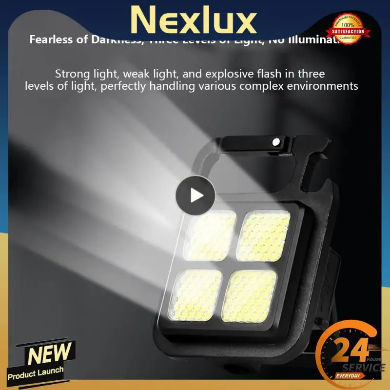 

Cob Flashlight Work Light Camping Lamp Mini Usb Charging Portable Camping Flashlights Camping Supplies Emergency Lamps