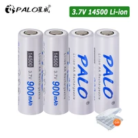 palo 2 16pcs 14500 900mah 3 7v li ion rechargeable batteries aa battery lithium cell for led flashlight headlamps torch mouse