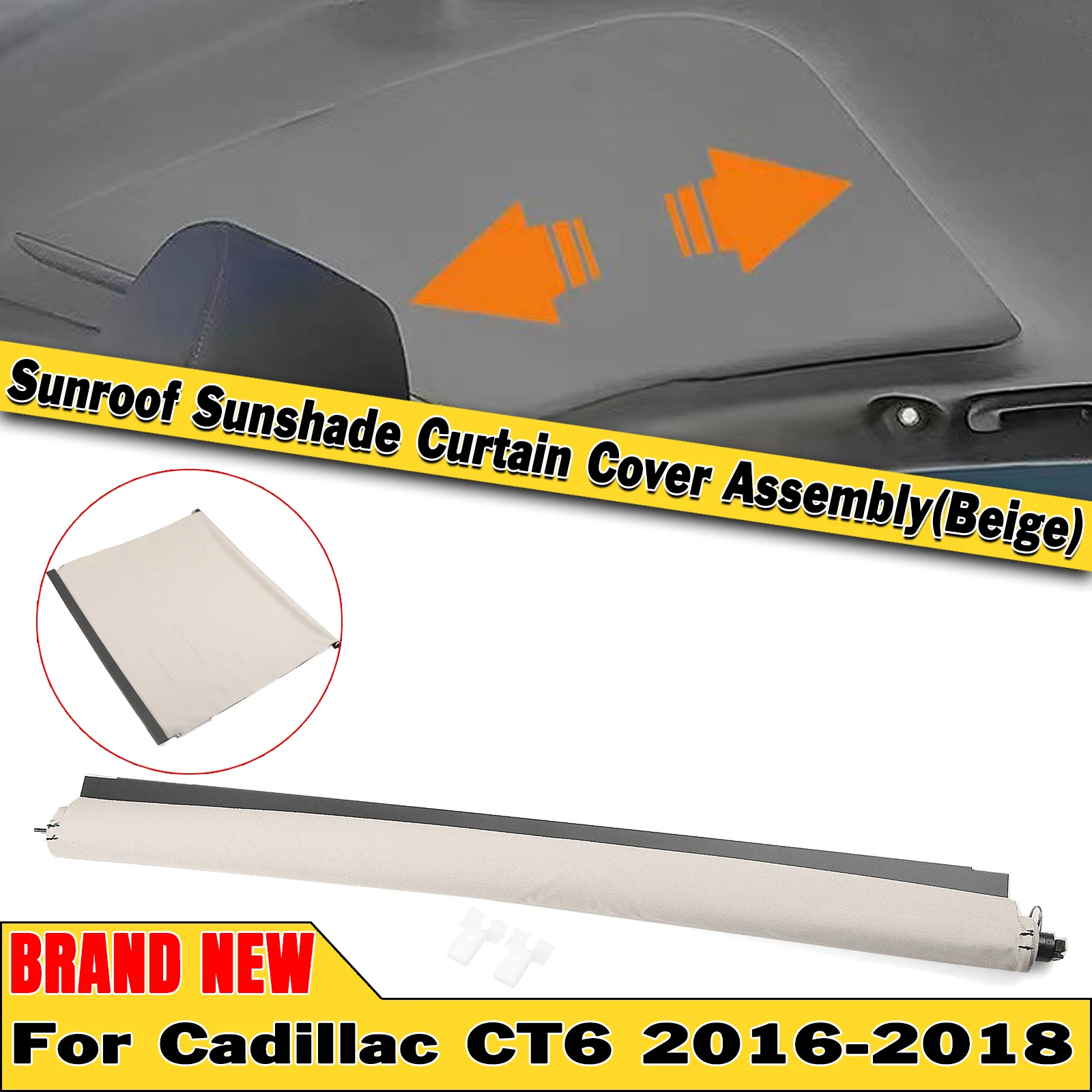 

1 шт. солнцезащитный козырек в сборе для Cadillac CT6 2016-2018 23494802, передний/задний Универсальный Бежевый автомобильный купол, окно, Солнцезащитная ...