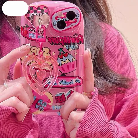 Чехол с подвеской в виде граффити Love Heart 3D для iPhone 14 13 15 Pro Max 11 12 Mini 14 Plus XS Max XR X 7 6 6S 8 Plus SE Чехол для телефона из ТПУ