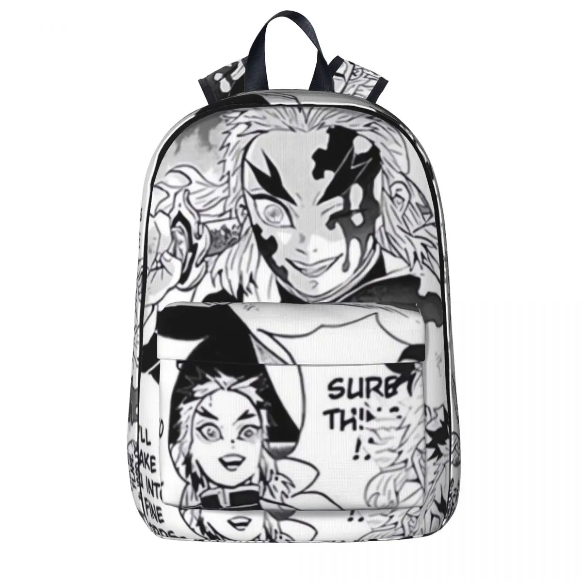 

Demon Slayer Rengoku Backpack Funny Anime Unisex Polyester Trekking Backpacks Breathable Cute School Bags Rucksack