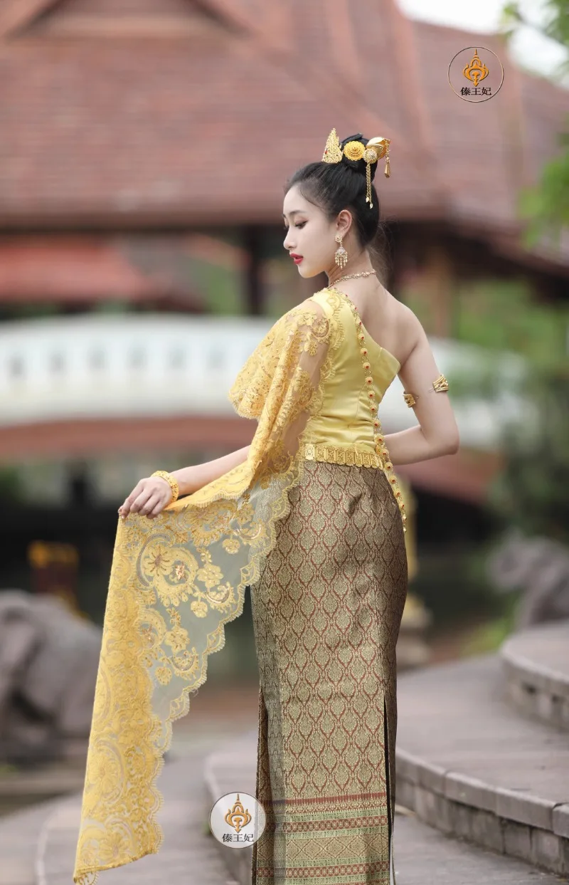 Традиционное платье из Таиланда на весну и лето одежда для женщин элегантный