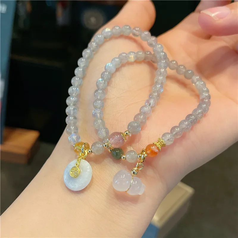 

Браслеты женские, из лунных камней, нефритовые, Тыквенные, 6 мм