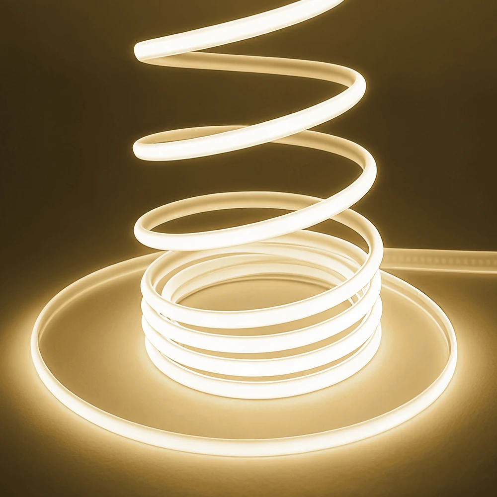 Гибкая неоновая светодиодная лента COB с регулируемой яркостью, 220 В, с диммером, вилкой европейского стандарта, 10 цветов, 288 светодиодов RA90 для домашнего бара, кафе, декора для свадебной вечеринки