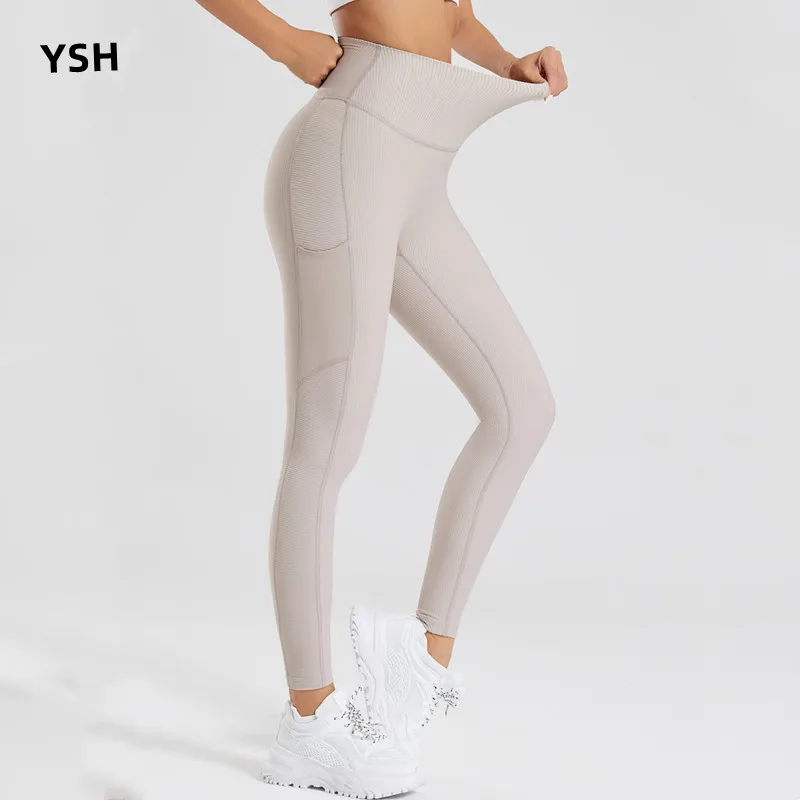

Узкие штаны YUSHUHUA для йоги с высокой талией, высокоэластичные, с резьбой, для подтяжки живота, фитнеса, леггинсы для спортзала, женские спортивные Леггинсы для бега