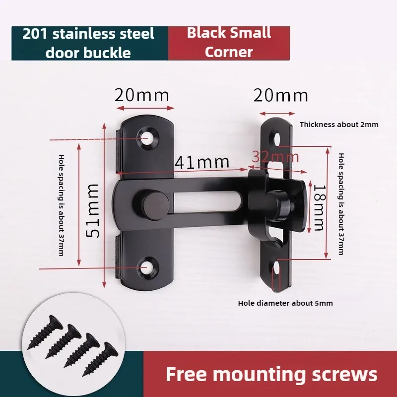 

1 шт. дверной замок, болт 90, 180 градусов, тумблер из нержавеющей стали, замок для раздвижной двери сарая, черный, прямоугольный замок для сарая
