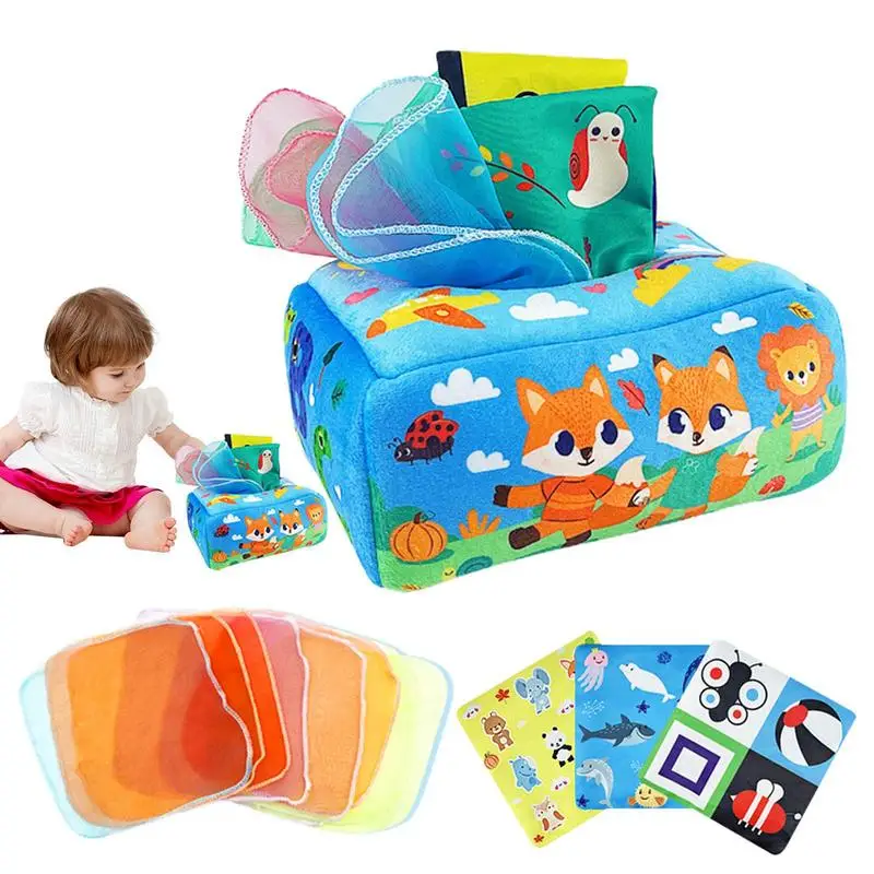 

Игрушки Монтессори сенсорные с 8 шелковыми шарфами для мальчиков сенсорная коробка для детских салфеток обучающие игрушки для дошкольного обучения
